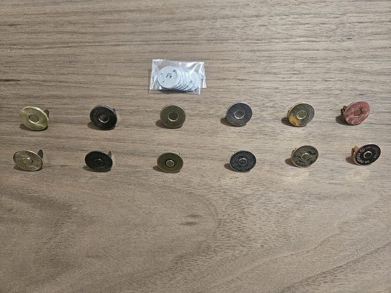 7 Sets in a Pack, Slim Snap 18mm, Closure Snap, Purse Magnetic Snap, Bag Hardware, Purse Hardware