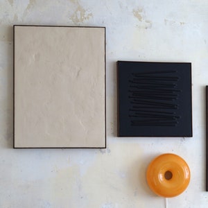 TSUKI | Contemporary, modern and minimalist art | Handmade Abstract Acrylic Painting Textured | Elegant & Unique | wooden frame | plaster art
