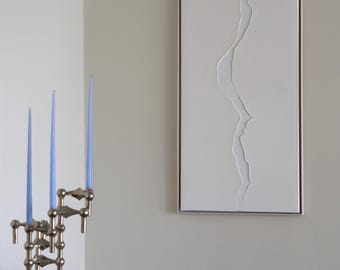 PERSISTÊNCIA | Obras de arte originais feitas à mão | Contemporâneo, moderno e minimalista | Arte 3D abstrata, gesso, imagem estrutural, moldura de madeira | Japandi