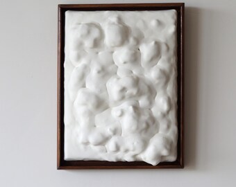 SUAVE | Arte texturizada 3D | Contemporâneo, moderno e minimalista | Único, Feito à mão, Abstrato, Técnica mista, Gesso, Imagem estruturada, Moldura de madeira