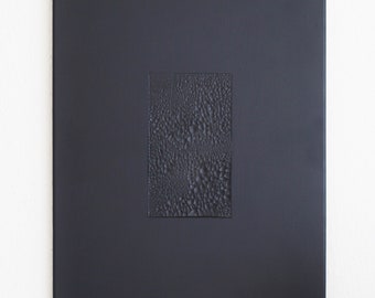 MAGMA | Arte de parede moderna, minimalista e texturizada | Tela | Estrutura em relevo | Arte abstrata | Textura rachada | Preto fosco