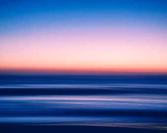 Fotografías y lienzos impresionistas y abstractos del amanecer sobre las olas en Vilano Beach, Florida / Decoración de hogar de playa / Arte de playa de Florida
