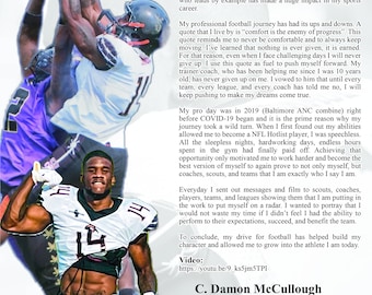 Football Player Profile and Resume