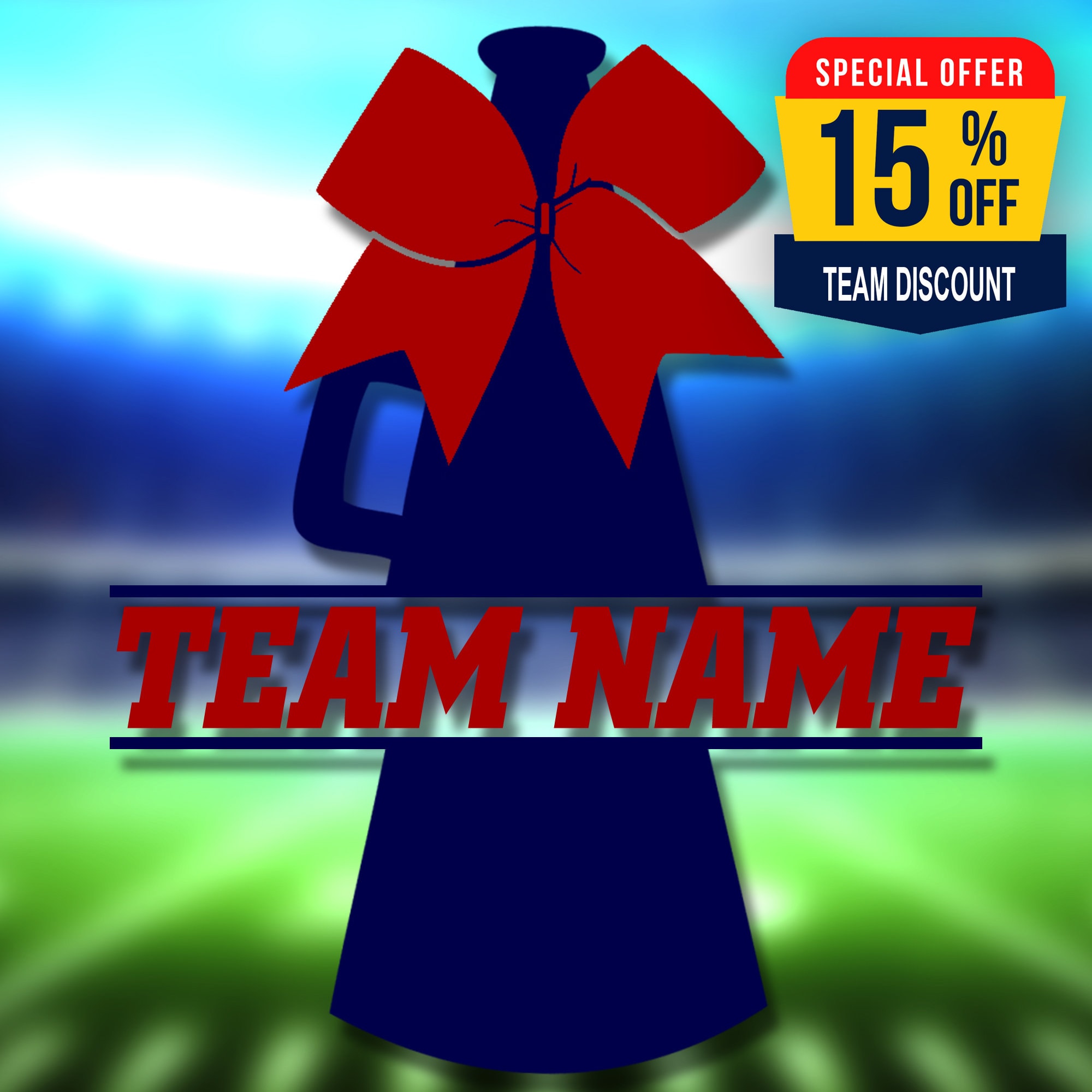 Personalized Cheer Vinyl Decal, Car Window, Cup, Tumbler, Megaphone ...