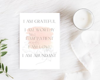 Affirmation & Gratitude Printables/Worksheet