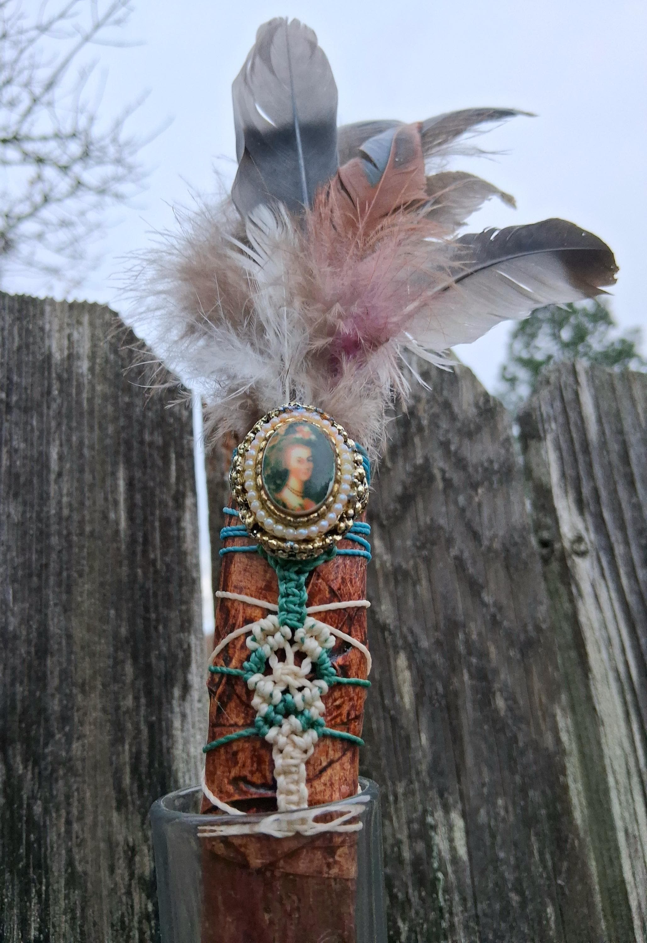 Vintage Cameo Flair Smudge Feather Fan & Holder - Etsy