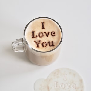 I love you, love, Coffee Stencil, Cookie Stencil, Cake Decorating, Drink Stencil, valentines