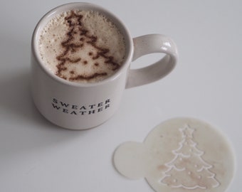 Christmas Tree Coffee Stencil