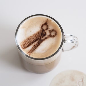 Scissors and comb, Hairdresser, Hairstylist, Hair Salon, Coffee Stencil, Cake Decorating, Cookie Stencil, drink stencil