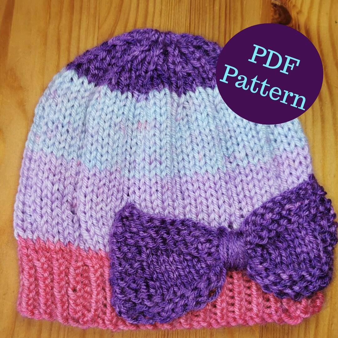 Beginner Knitting Pattern for Stretchy Beanie Hat - EASY Knitted Baby ...