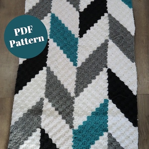 Easy Corner-to-Corner Herringbone Crochet Blanket Pattern – Beginner-Friendly PDF