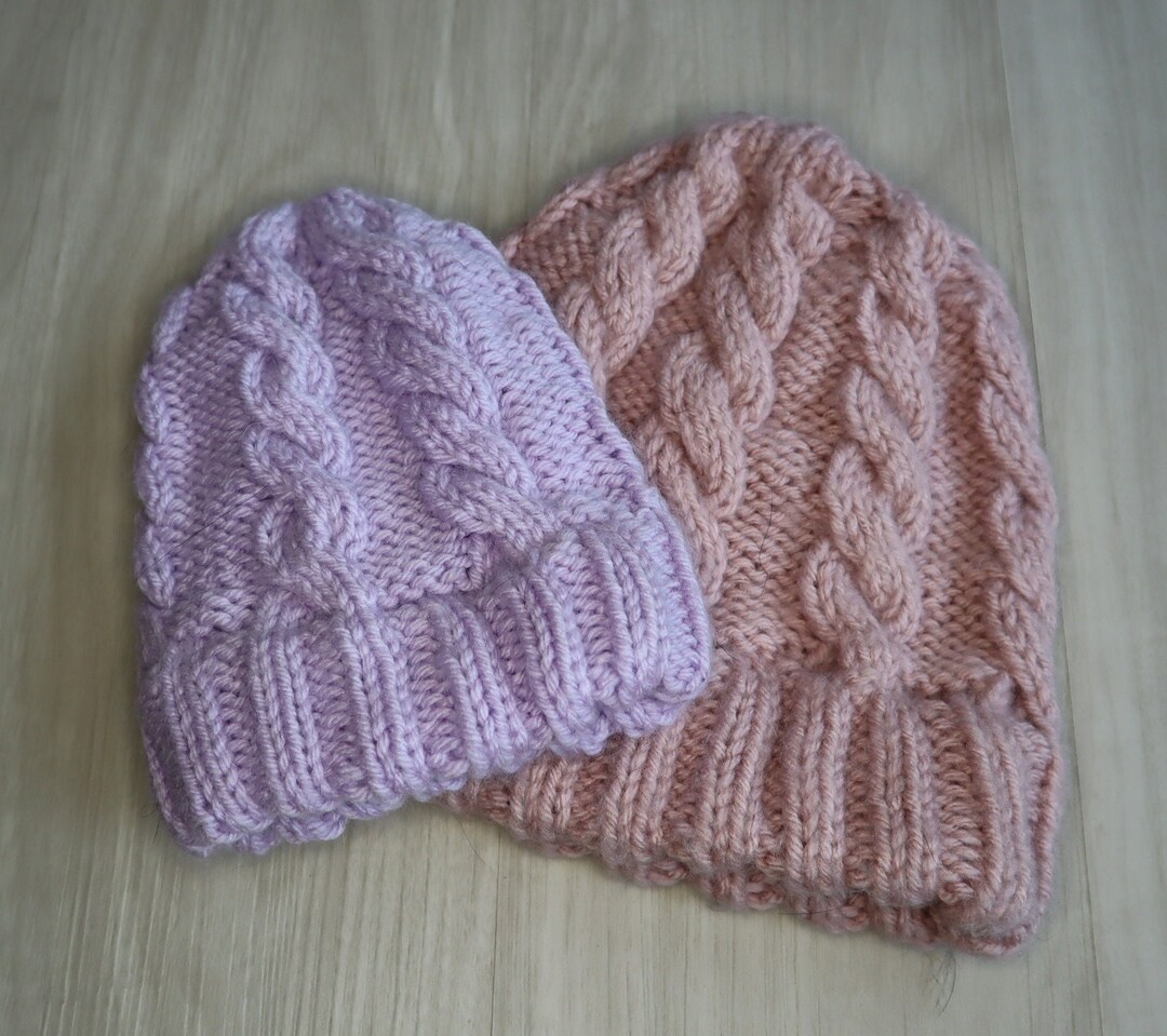 Knitting Pattern | Easy Cable Knit Hat | Anna Knit Hat - Etsy