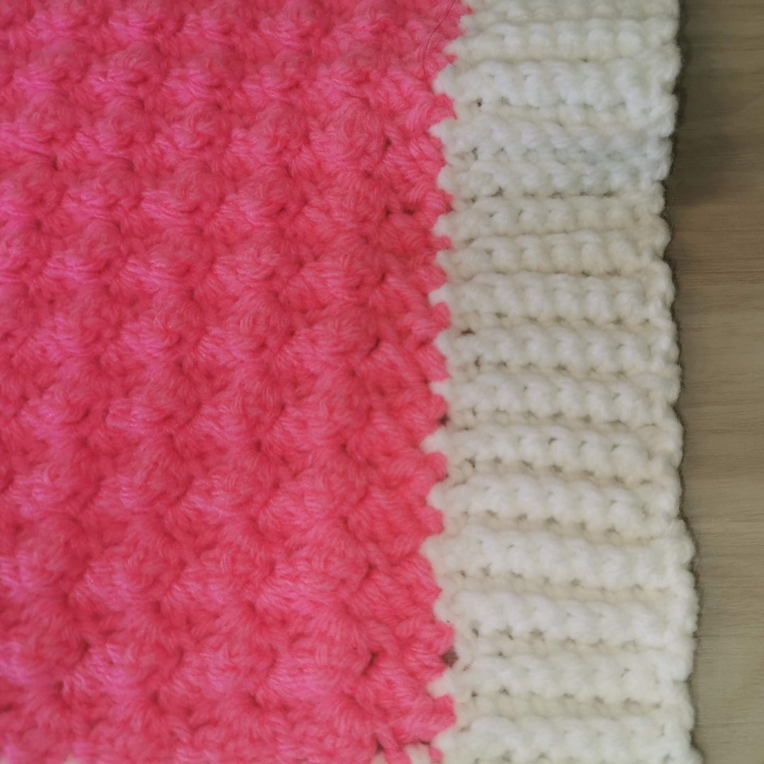 EASY Crochet Baby Blanket Pattern With Ribbed Border – Sophia Digital ...