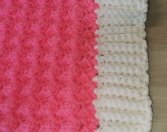 Crochet Pattern | Fast & Easy Crochet Baby Blanket Pattern with Ribbed Border | Sophia Blanket Pattern