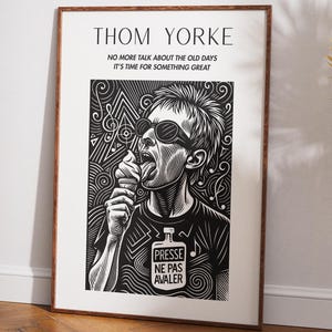 Thom Yorke Poster – Atoms for Peace Digital Art Print, Wall Art Prints - High Quality Digital Print - Radiohead Poster Instant Download