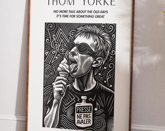 Thom Yorke Poster: Radiohead Inspired Wall Art (digital Download