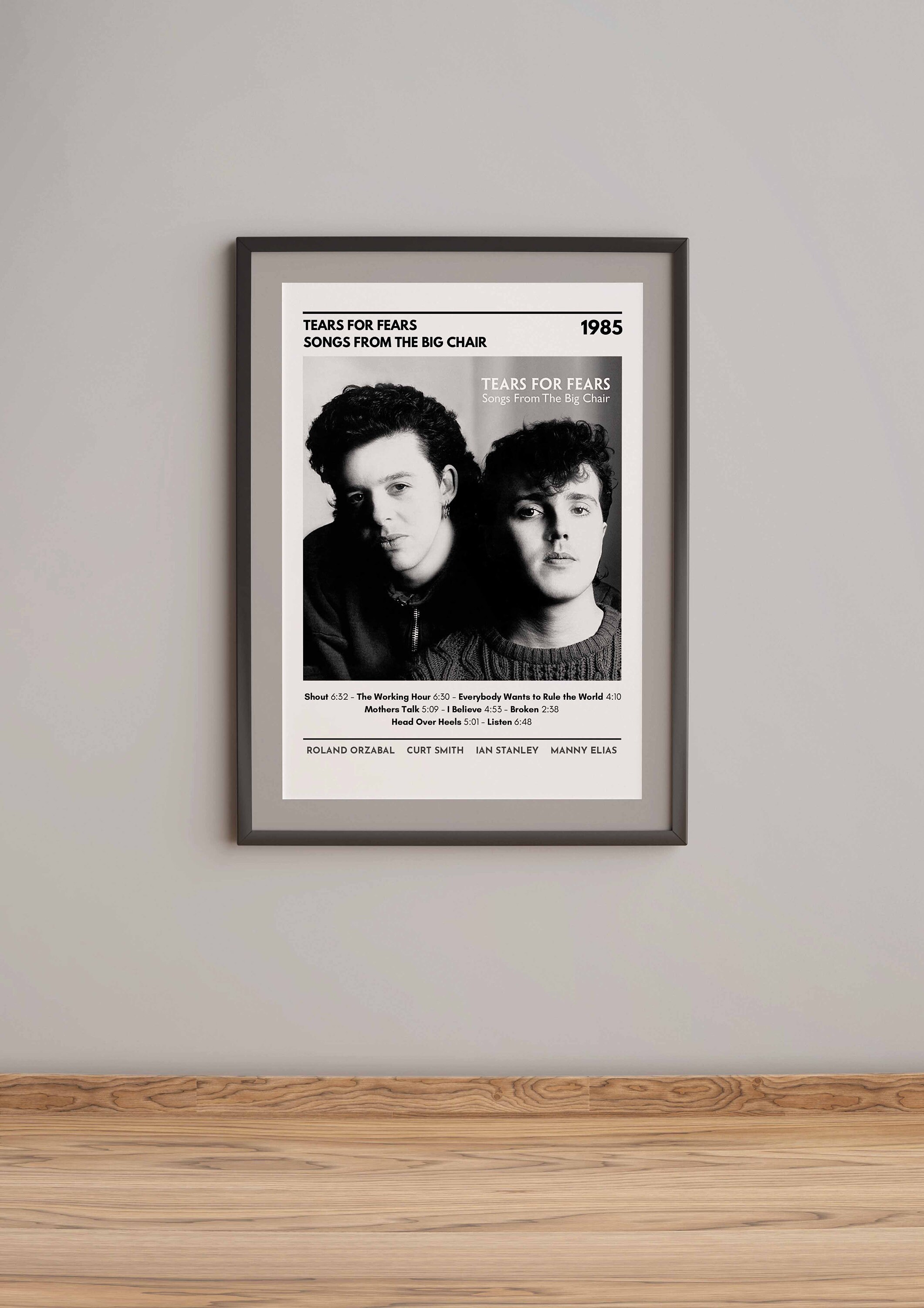 Tears for Fears Poster digital Download Songs From the Big Chair Tears