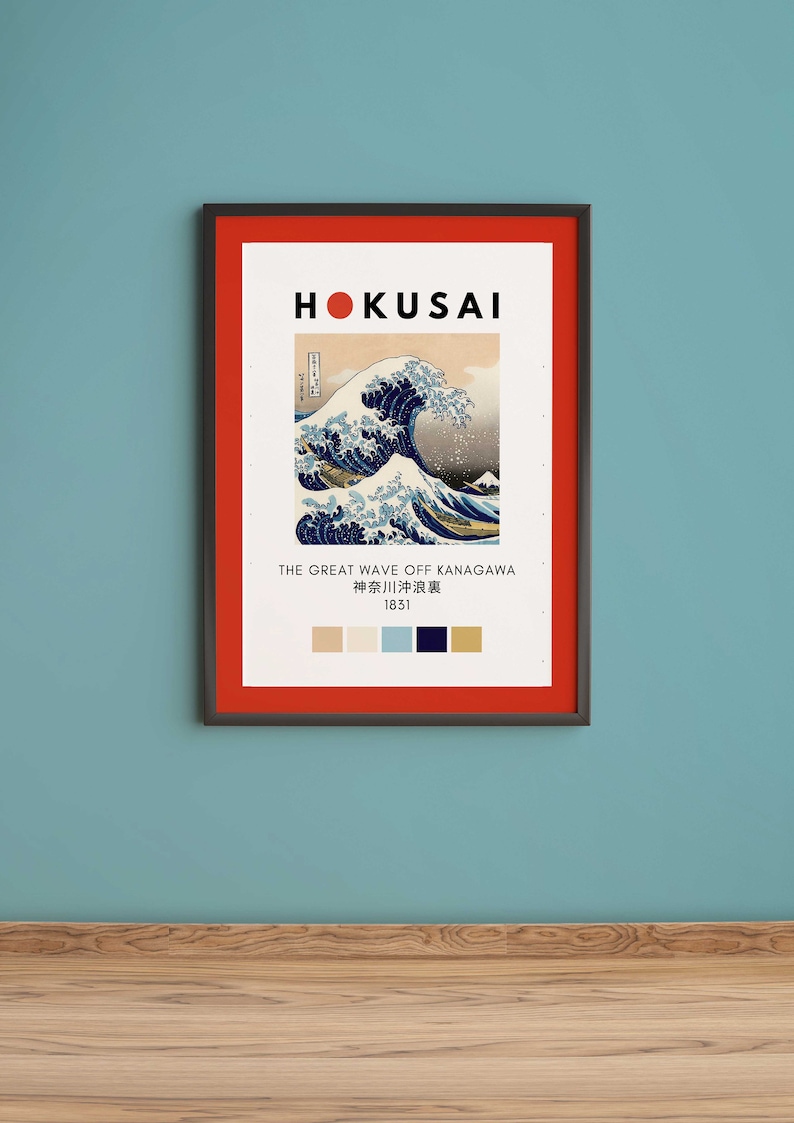 The Great Wave off Kanagawa Katsushika Hokusai Poster Wall Art Etsy
