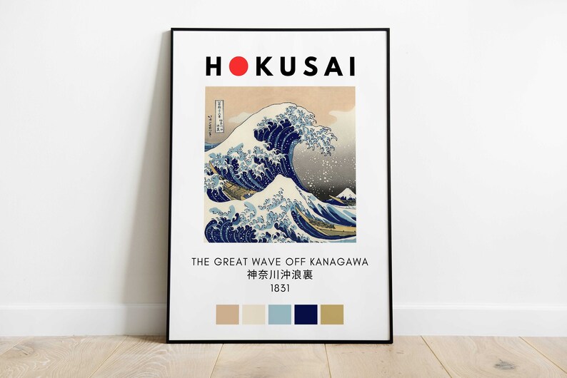 The Great Wave off Kanagawa Katsushika Hokusai Poster Wall Art Etsy