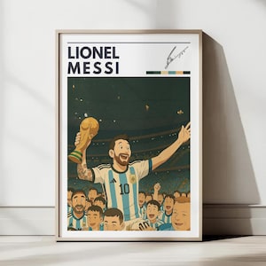 Lionel Messi Ghibli Argentina Poster World Cup Poster, Soccer Art Printable, Ghibli-Style Sports Poster, Soccer Wall Art, Barcelona Poster