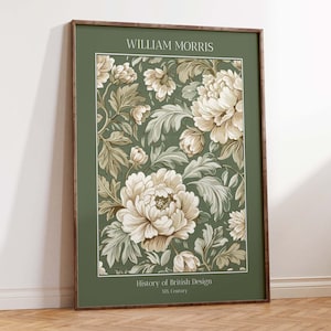 Sage Green William Morris Art Print, Art Nouveau Wall Art, Floral Wall Decor, Botanical Pattern Print, PRINTED AND SHIPPED, #14