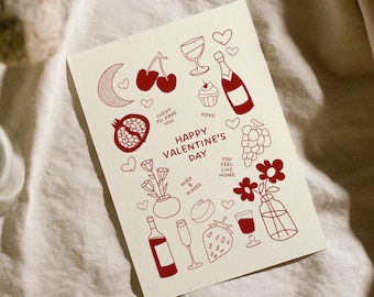 Valentines Day Postcard, Galentines Day Card, Printable Valentines Day Cards for Best Friend, Galentines Day Card for Bestie, Personalized
