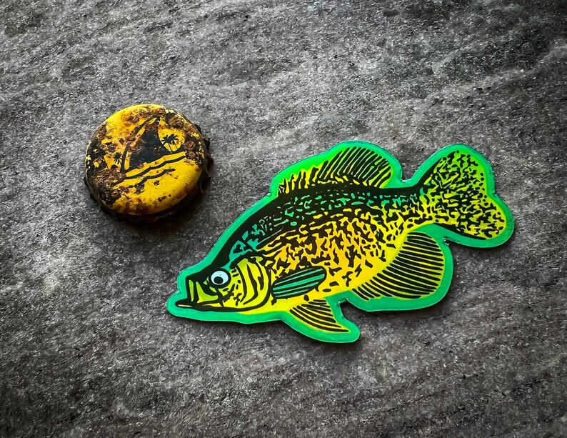 Mini Holographic Crappie Sticker Fish Decal for Outdoor/sport