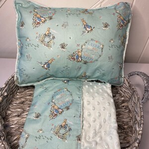 Sleeping bunnies - blanket and pillow set, baby blanket, baby pillow, baby shower, personalised gifts, soft baby blanket