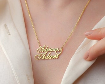 Double Name Necklace - Etsy