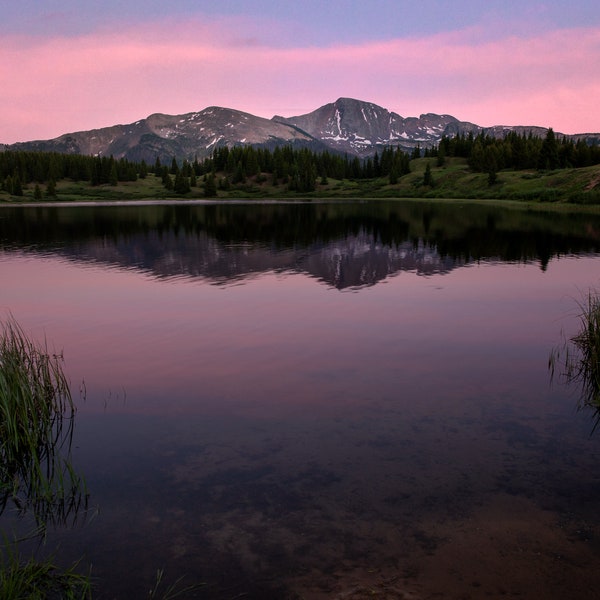 Little Molas Lake Sunset,Silverton,Colorado Rocky Mountains Print-Canvas Wall Art Prints, Decoration for Home,Living Room,Bedroom and Office