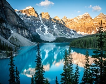 Moraine Lake Sunrise, Banff National Park Canada Landscape Print, Canvas Wall Art Prints,  Wall Decor for Home,Living Room, Bedroom, Office