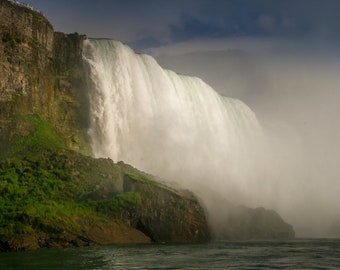 Niagara Falls, View from Bottom of Niagara Falls, Misty Waterfalls, Canvas Wall Art, Decor for Home, Living Room,  Bedroom, Office