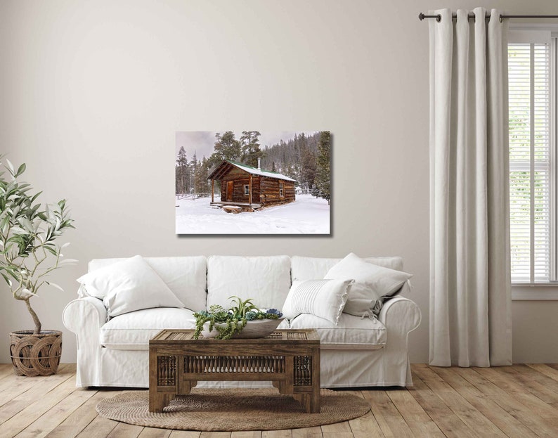 Snowy Cabin Metal Acrylic Print, Rocky Mountain National Park, Colorado ...