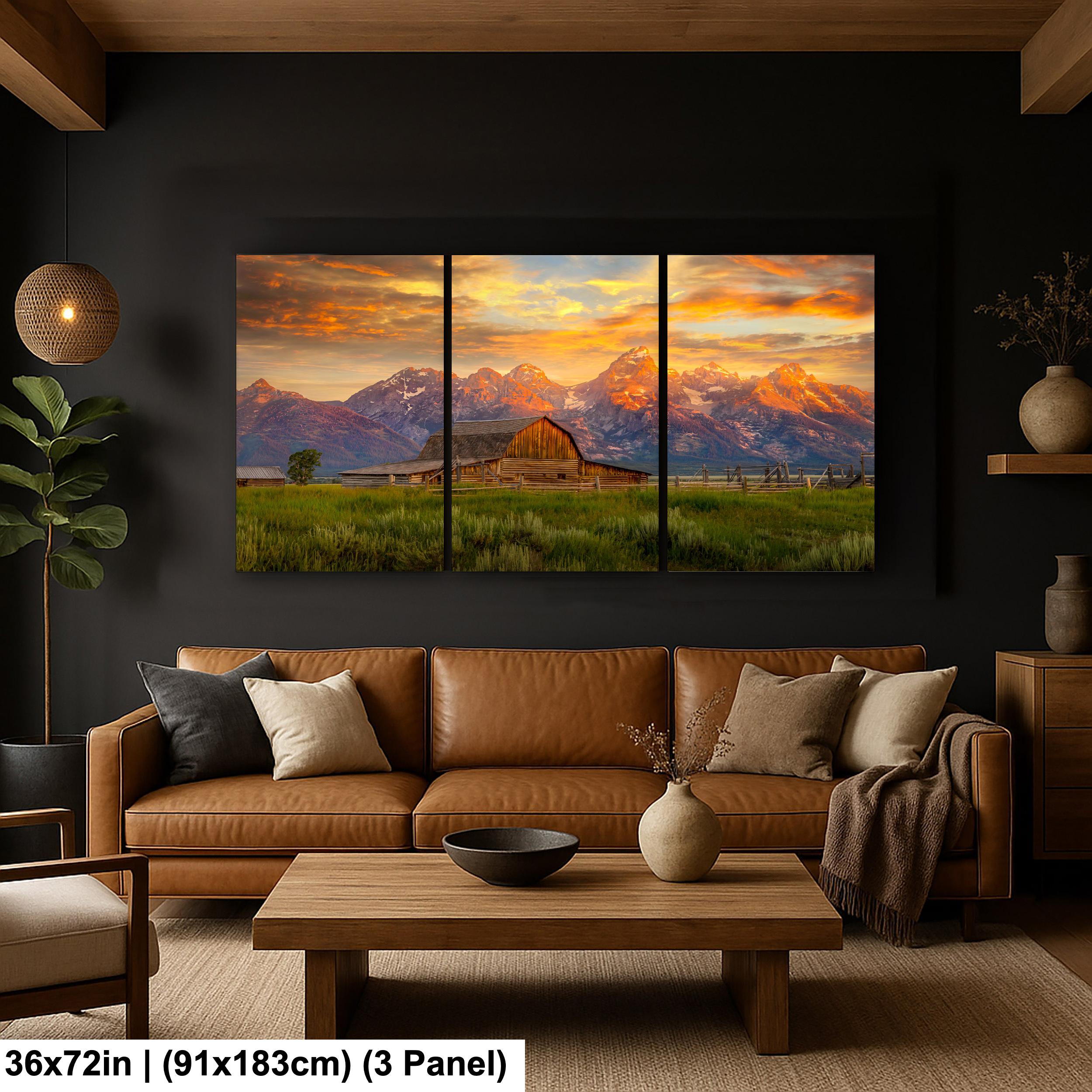 Mormon Row Barn Sunrise Print, Grand Teton Mountain Landscape