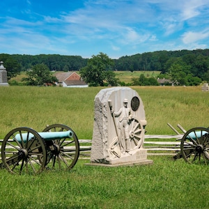 Gettysburg Cannons, Pennsylvania Civil War Photography Canvas, Landscape Print, Canvas Wall Art, Decor for Home,Living Room,Bedroom, Office