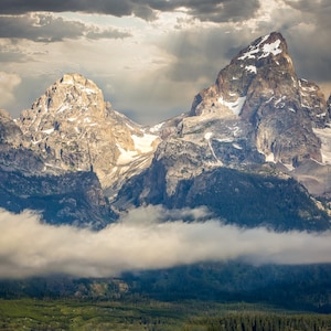 Grand Teton Range Canvas Print, National Park Landscape Photography, Soaring Mountain Peaks, Wyoming Large Wall Decor, Original Fine Art