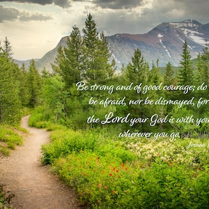 Joshua 1:9 Scripture Canvas, Mt Rainier Mountain Scene Bible Verse, Christian Inspirational Wall Art, Do Not Be Afraid, The Lord is With You
