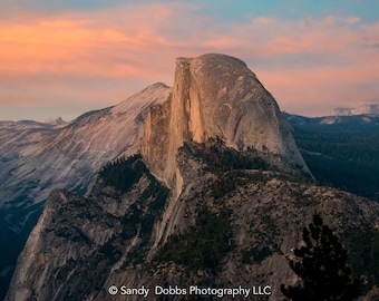 Yosemite National Park, Half Dome Sunset, California Mountain Landscape Print, Wall Decor for Home,Living Room, Bedroom, and Office