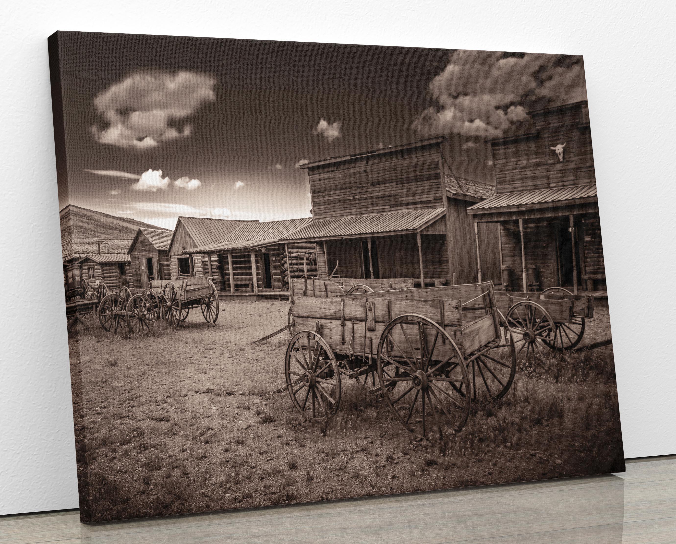 Old West Ghost Town Sepia Print, Rustic Style Cowboy Decor