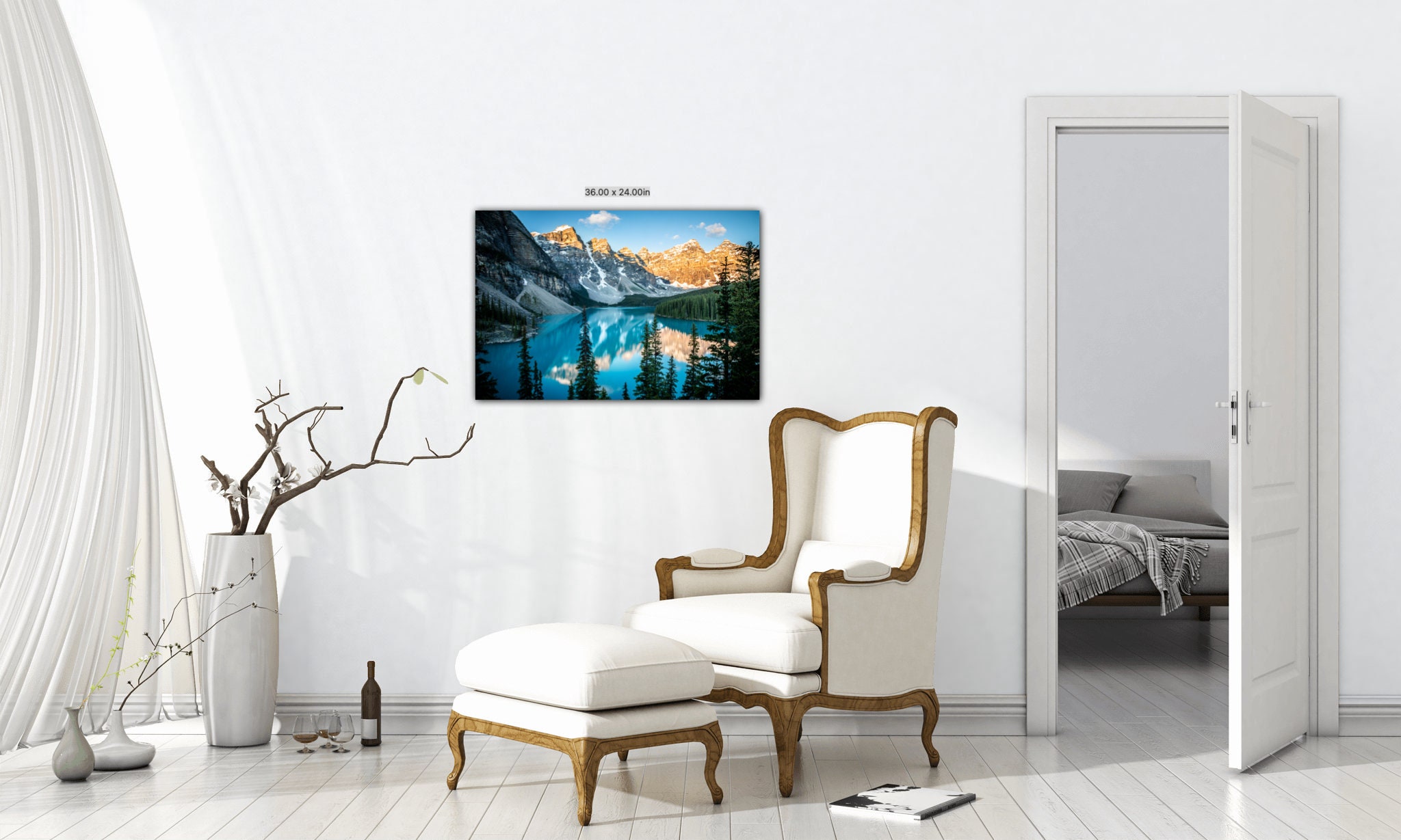 Moraine Lake Sunrise, Banff National Park Canada Landscape Print, Photo Canvas