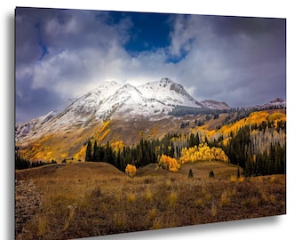 Crested Butte Metal Acrylic Print, Colorado Golden Aspens, Autumn Nature Landscape Photo, Rocky Mountain Photography, Large Wall Art