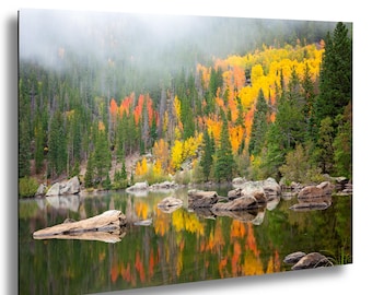 Bear Lake Autumn Reflection, Rocky Mountain National Park Metal or Acrylic Landscape Print