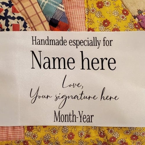 Quilt Label Personalized Blanket Label Sew on Quilt Tag Etsy