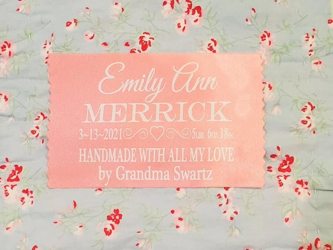 New Baby Quilt Label, Baby Girl Blanket Label, Made for Baby Etsy