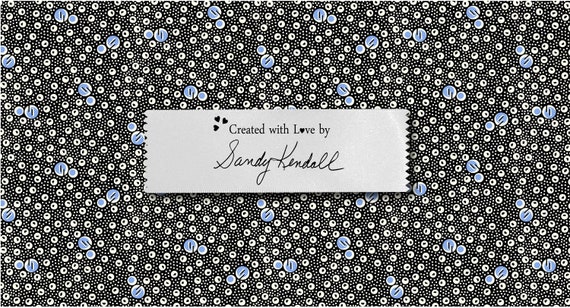 Signature quilt label Made with Love blanket tag Sign your quilt