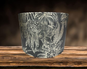 Tropical Jungle Animal Lampshade for Ceiling & Table Lamps, Charcoal Drum Light Shade