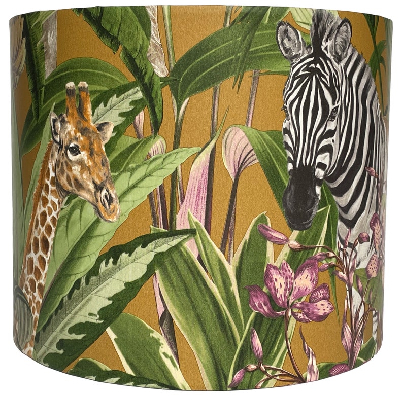 Jungle Safari Animals Lampshade Ceiling Light Shade Leaves Etsy UK