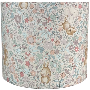Pink Bunny Rabbit Lampshade for Kids Bedroom - Woodland Ceiling Light Shade for Nursery & Girls Bedroom Decor - Animal Themed Lampshades