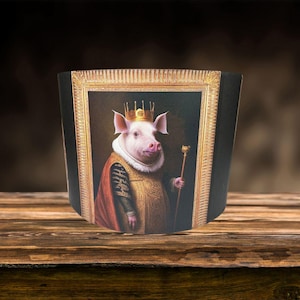 Fun Animal Portrait Lampshade for Ceiling & Table Lamps, Regal Victorian Drum Light Shade