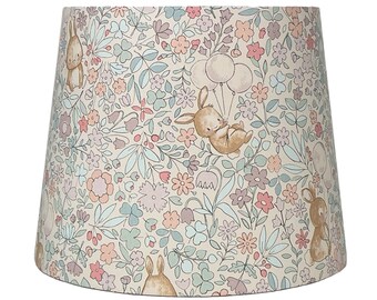 Pink Bunny Lampshade for Kids Bedroom or Nursery - Woodland Rabbit Ceiling Light Shade for Girls Bedroom Decor - Animal Themed Lampshades